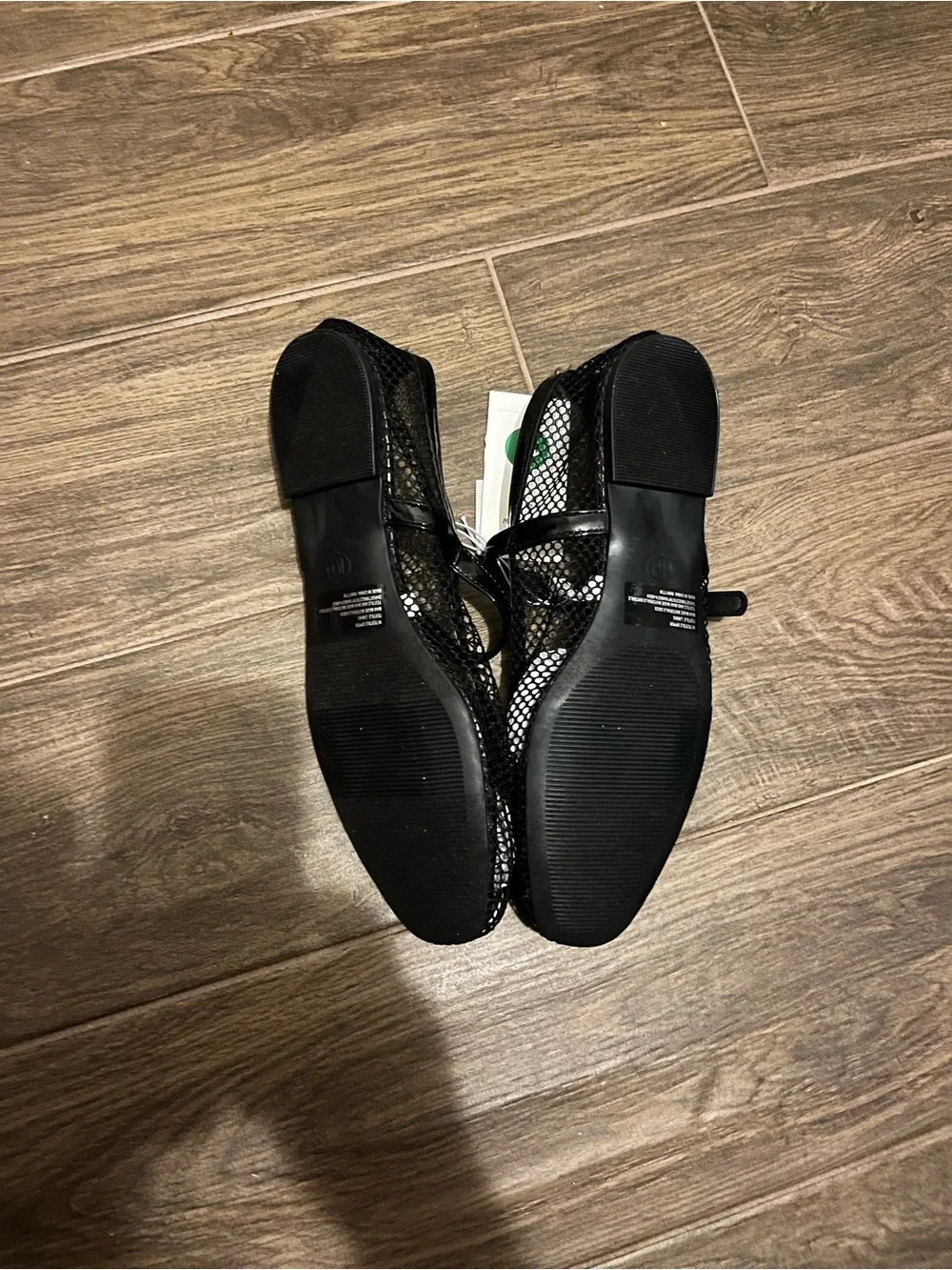 A New Day Women's Black Mesh Mary Jane Flats with Buckle Strap
